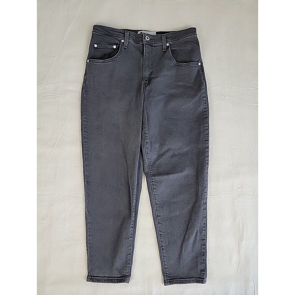 Levis Silver Tab Womens Jeans 31x26 Mom Black High Rise Stretch Modern Faded EUC